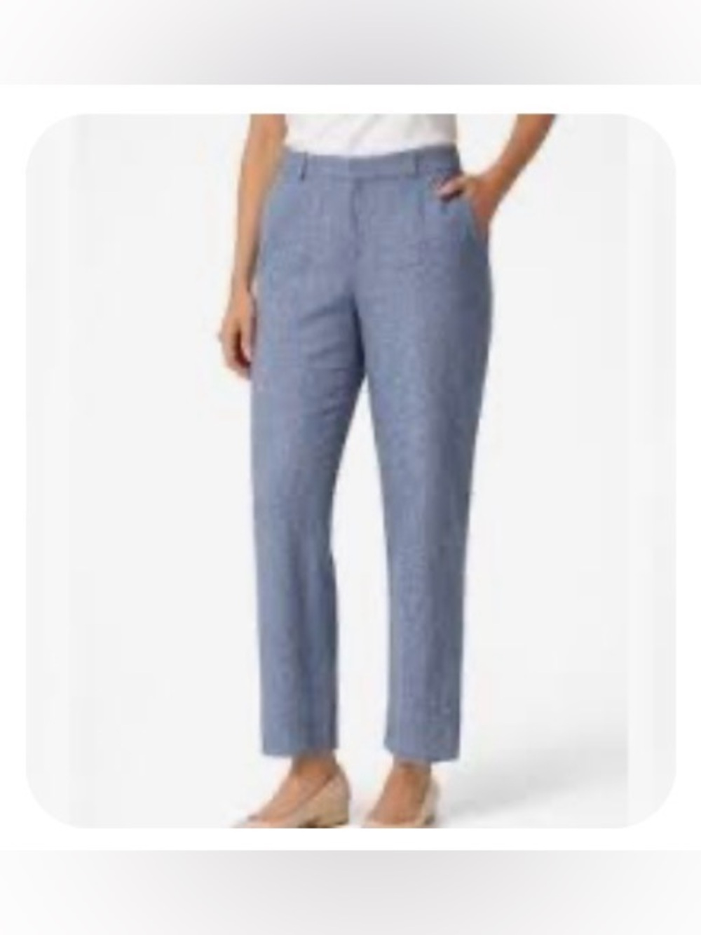 Banana Republic Wool Blend Blue Straight-Leg Women's Pants